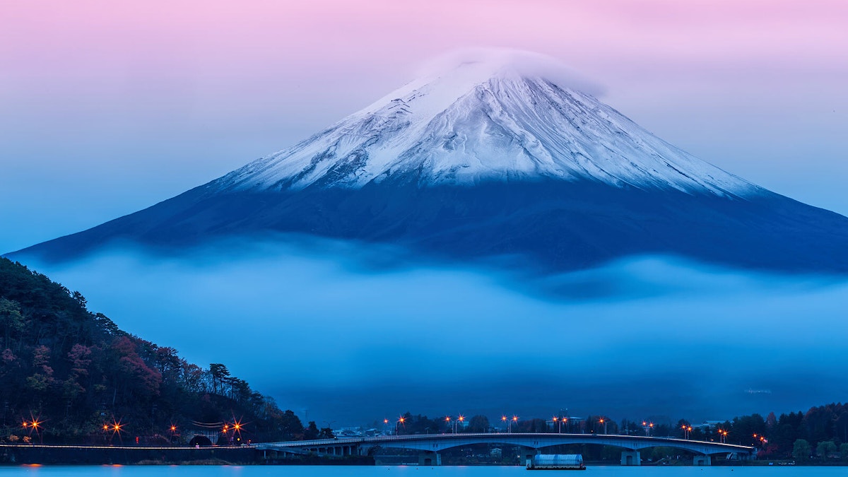 Volcanic cone Japan Mount Fuji